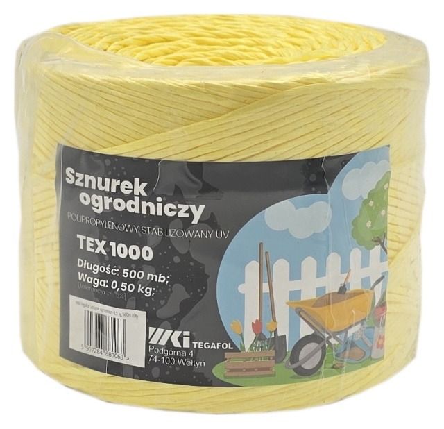 Sznurek TEX 1000 dł. 500mb - żółty TERPLAST