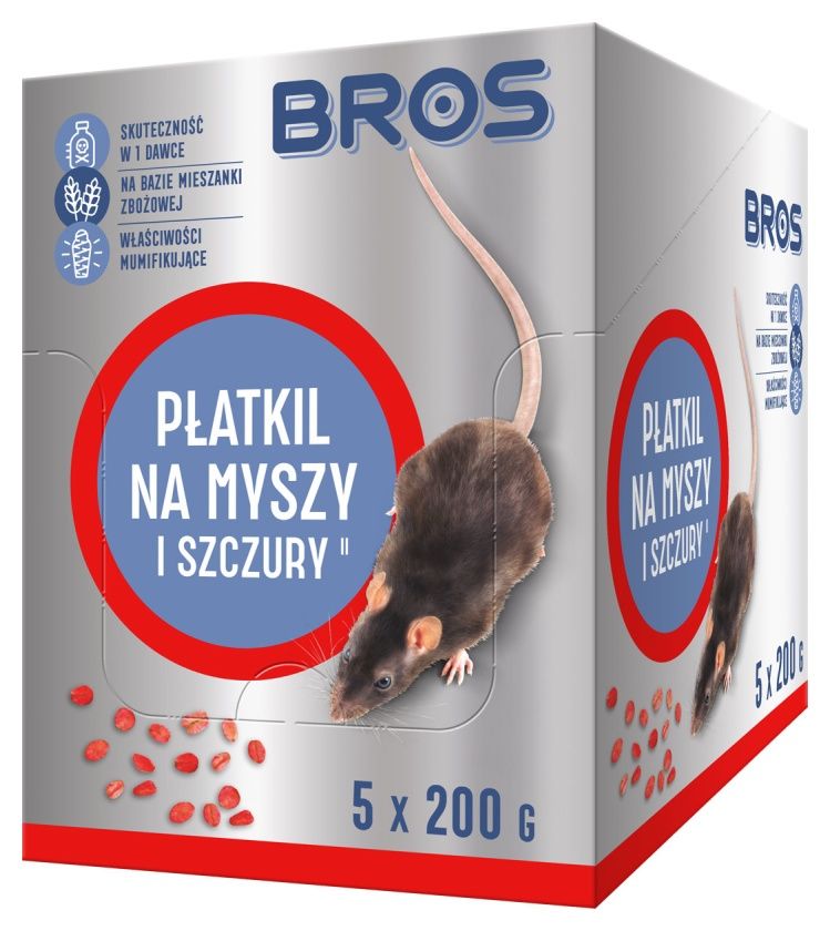Płatkil na myszy i szczury 5x200g Bros