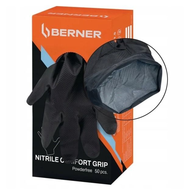 Rękawiczki nitrylowe z bawełną Comfort Grip (rozmiar XL) Berner Art. 1011959