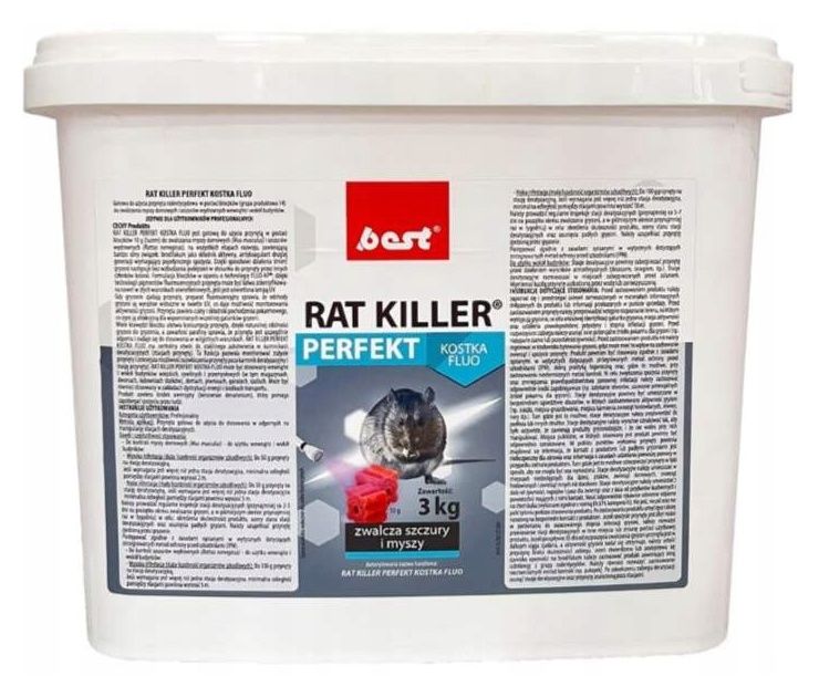 Rat Killer Perfekt kostka Fluo na myszy i szczury 3 kg Best-Pest