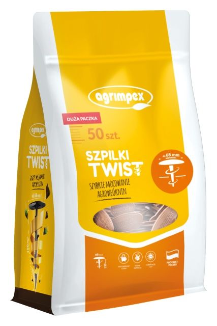 Szpilki do włókniny Twist brązowe 50 sztuk Agrimpex