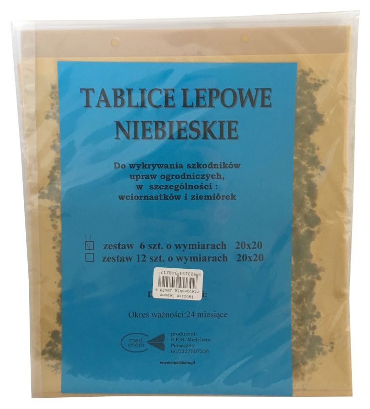 Tablice lepowe niebieskie 20x20 cm (6 szt.) Medchem