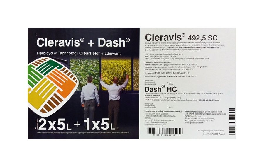 Zestaw 10L Cleravis 492,5SC + 5L Dash Basf