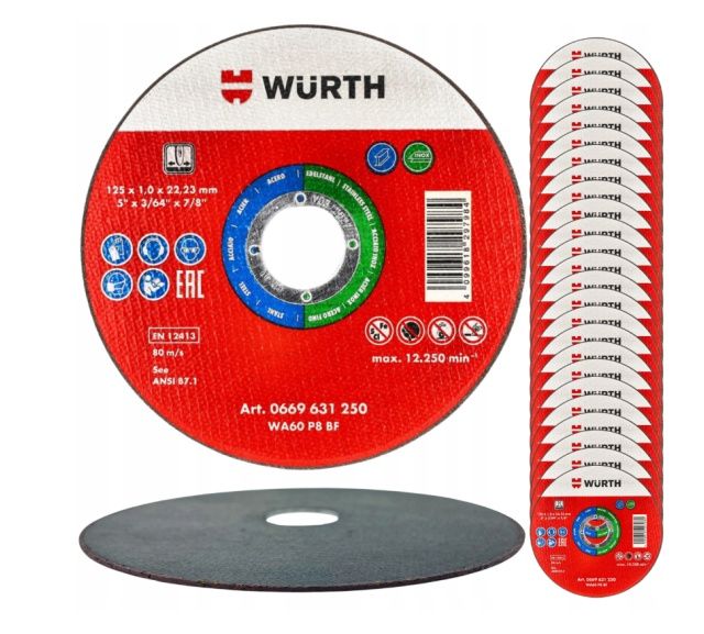 Tarcza do cięcia nierdzewki 125×1,0 Wurth Economy EAN 4099618298059