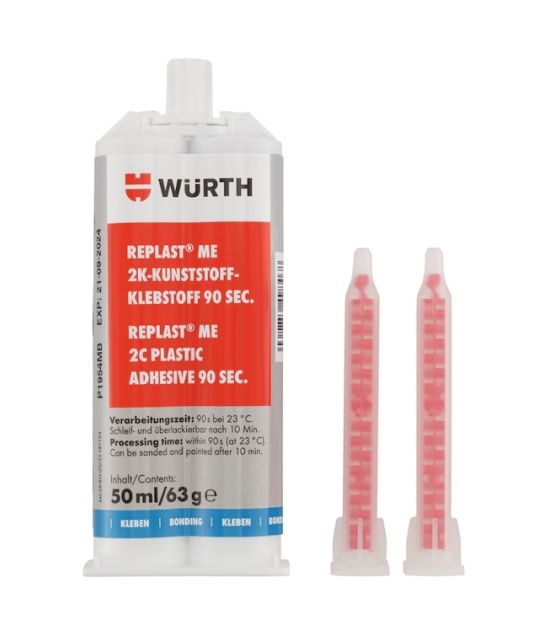 Klej do tworzyw sztucznych dwuskładnikowy 90s Wurth Replast ME - 50ml