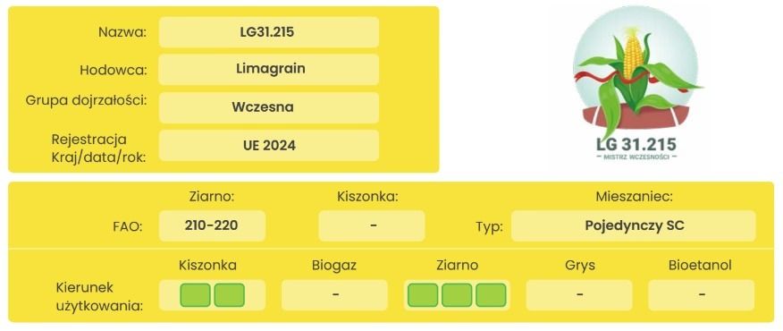 Cechy odmiany kukurydzy LG 31.215