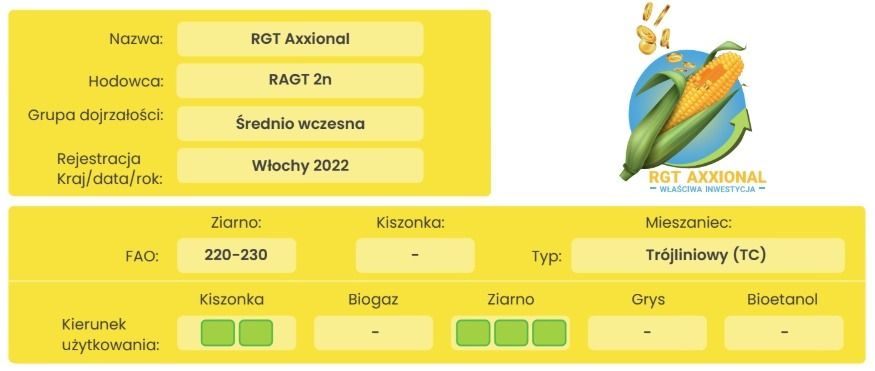 Cechy odmiany kukurydzy RGT Axxional