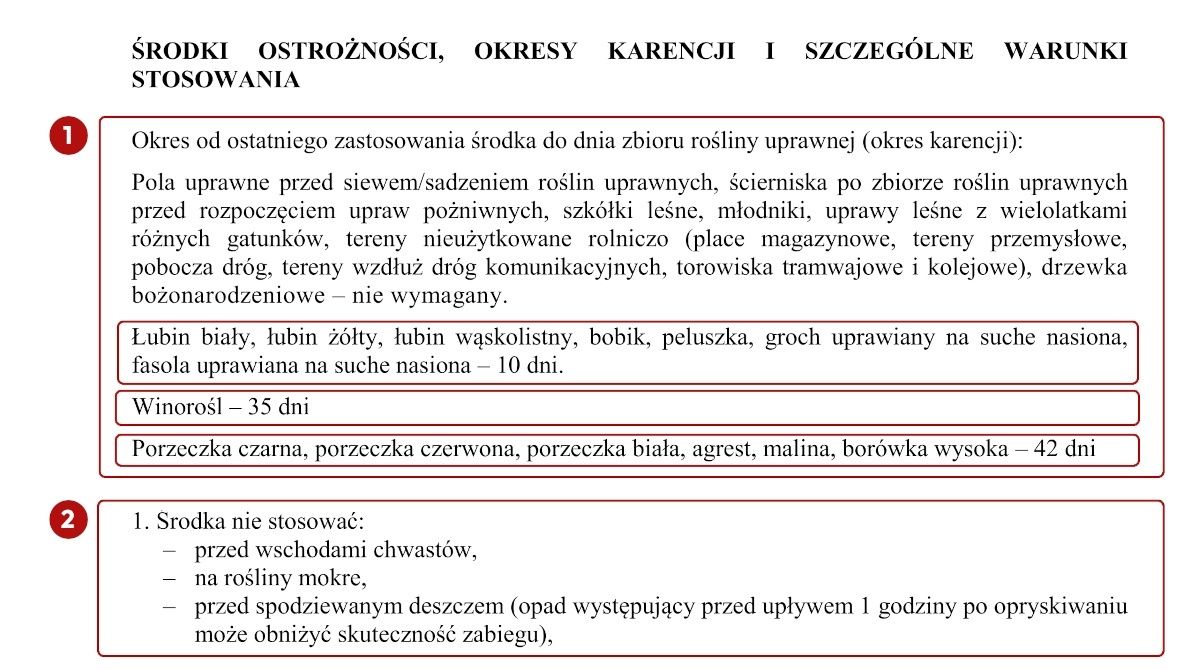 Etykieta Roundup PowerMax 720 &ndash; okres karencji i ograniczenia stosowania