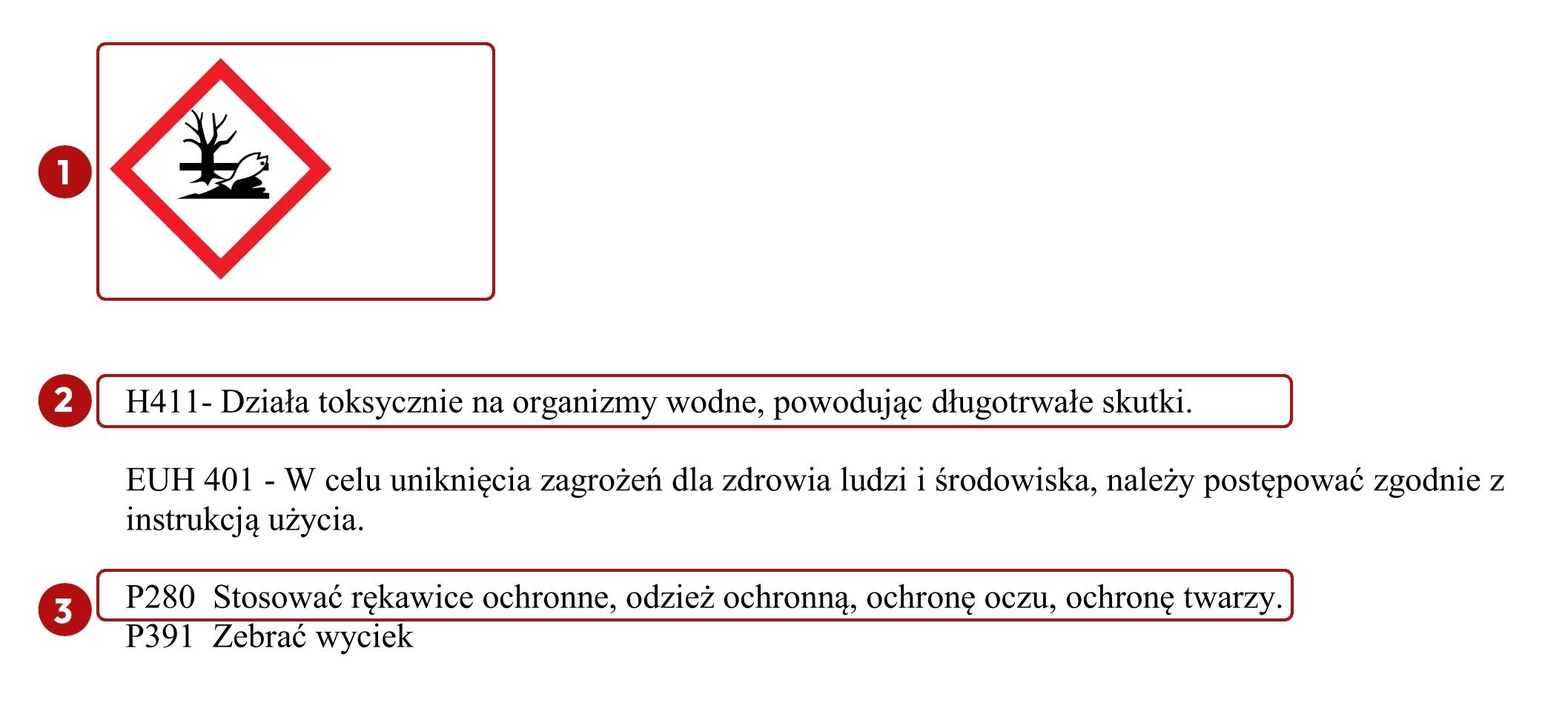 Etykieta Roundup PowerMax 720 &ndash; piktogram zagrożenia i zwroty ostrzegawcze
