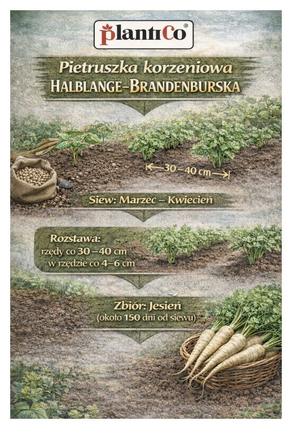 Pietruszka korzeniowa Halblange - Brandenburska 500 g PlantiCo